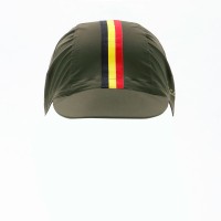 Highly Stretchable Cycling Cap Belgium Flag Line Olive