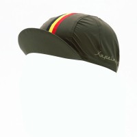 Highly Stretchable Cycling Cap Belgium Flag Line Olive