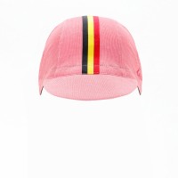 Moss Stitch Cycling Cap Belgium Flag Line Melange Pink