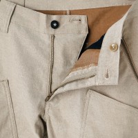 Knee Pocket Cropped Pants with Hem Adjuster Belt Sand Beige