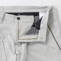 Cotton Hybrid Stretch Cropped Pants White Gray