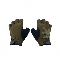 Half-Finger Gloves with Velcro Wrist Adjuster Olive