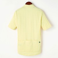 Half-Sleeve Jersey Lynx-Weave Houndstooth Pale Yellow
