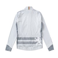Brushed-Back Fabric Jacket White Denim Print