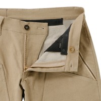 Cotton Hybrid Ankle Pants with Hem Adjuster Belt Beige