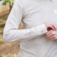 COOLMAX Hybrid Long-Sleeve Shirt Jersey Seersucker Beige