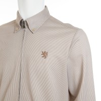 Long-Sleeve Knit Shirt Jersey Stripe  Beige