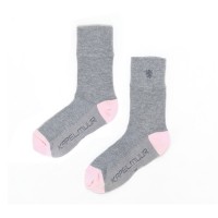 Melange Socks with Embroidered Lion logo Gray x Pink