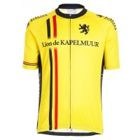 Half-Sleeve Cycling Jersey Belgium Flag Line Yellow