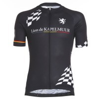Half-Sleeve Cycling Jersey Checkered Black