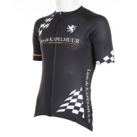 Half-Sleeve Cycling Jersey Checkered Black