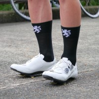 Racing Long Socks Black x White